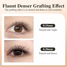 NAGARAKU 0.15mm 0.20mm BCD 8-15mm Mixed Flat Oval Charcoal Gray Eyelash Extensions With Split Tips, Matte Gray Super Soft Natural Flat Shape Lash Clusters, Single Lashes, False Eyelashes - Black - View 7