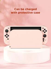 Ayotu Pink Cake & Slogan & Lightning Switch Protective Case, Compatible With New Switch 2 (2025)/Switch NS/Switch OLED, Can Be Used On Dock Without Removing Protective Case, Universal Game Controller Protective Cover, Switch Game Accessories, Anti-Drop Anti-Scratch, Winter Theme & Birthday Gift & Christmas - View 7