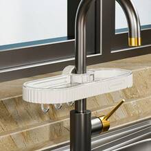 1pc Kitchen Faucet Storage Rack Sink Organizer Drain Basket Sponge Brush Scouring Pad Dishcloth Holder - Multicolor - View 9