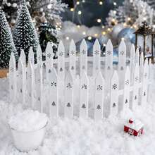 12pcs Artificial Fake Snow Powder With Mini White Plastic Fence Decor Fluffy Simulation Snow For Christmas Winter Village Scene DIY Ornament Party Decorations - Multicolor - View 4
