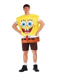 Rubies SpongeBob SquarePants زي سبونج بوب للبالغين، تونيك رسمي مرح وملون على شكل بونشو، مثالي للهالوين والكرنفال والكوسبلاي - متعدد الألوان - مشاهدة 5