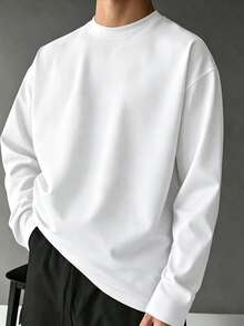 ZYNTH BALENO Men's Autumn/Winter Fashion Crew Neck Long Sleeve T-Shirt, Suitable For Fitness, Running, Hiking - White - View 8