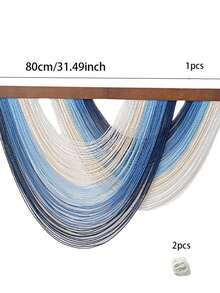 1pc Handmade Bohemian Style Woven Macrame Wall Hanging Tapestry, Wave Line Decor, Suitable For Living Room, Bedroom, Office, Minimalist Decoration, Modern Design - Multicolor 2 - View 20