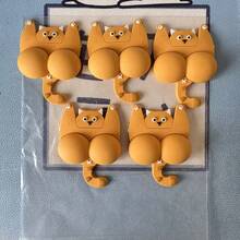 3D Cat Anti-Collision Stickers, Cute Animal Shaped, 3D Butt Design, Perfect For Car Door Anti-Collision, Bedroom, Bathroom, Kitchen, Cabinet Door Anti-Collision Stickers, Effectively Prevent Door Damage. - 5pcs Anti-collision Stickers - View 1
