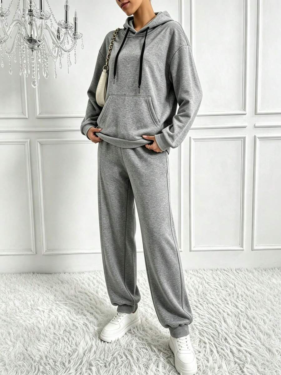 Women Two-Piece Outfits - Floral Gray - View 1