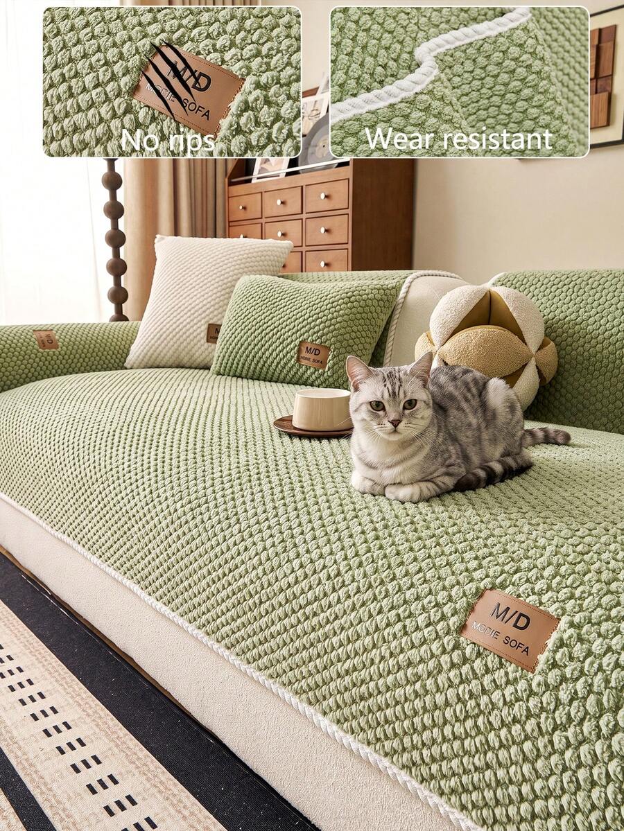 1pc All-Season Comfortable Sofa Cushion Cover, Modern Minimalist Non-Slip Sofa Seat Cover, Dust-Proof, Stain-Resistant, Machine Washable, Hand Washable, Fresh Fashionable Soft Non-Fading Non-Shedding Sofa Cover Cloth, Bedroom Decor, Pet-Friendly Protective Cover, Adjustable Corner Sofa Cover Suitable For Bedroom, Office, Living Room Combination Furniture, L-Shaped Sofa And 1234-Seater Sofa