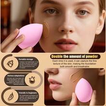 27/1pc Light Pink All In One Beginner Makeup Tools Set , 20Pcs Versatile Makeup Brushes , 2Pcs Makeup Sponges , 2Pcs Finger Powder Puffs , 1Pc Bow Hairband , 2Pcs Wrist Bands , Practical Complete Kit For Daily Full‑Face Makeup - Multicolor - View 8