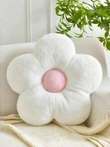 Flower Shaped Throw Pillow, Soft Floral Design Cushion, Home Decor, Suitable For Sofa, Chair, Bed, Flower Floor Pillow, Adult Bedroom Living Room, Spring Gift, Perfect For Friends And Family - White Powder Core - View 1
