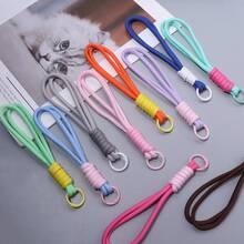 Bộ 4 dây đeo móc khóa handmade đan phối màu colorblock, dây đeo cổ tay chống mất điện thoại tông màu dopamine kèm khóa kim loại, mặt dây treo dây thừng đan handmade, phụ kiện túi cho chìa khóa ô tô và điện thoại - Móc khóa - Xem 5
