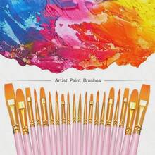 10pcs/Set Nylon Hair Watercolor Brush Set, Learning And DIY Acrylic Art Brushes, Perfect New Year Gift For Students And Artists. Suitable For Painting And Crafting, Suitable For Students And Adults - Multicolor - View 8