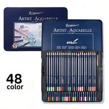 Water-Soluble Colored Pencil Set, Thick Triangular Wooden Body, Exquisite Drawing Colored Pencils - Multicolor - View 7