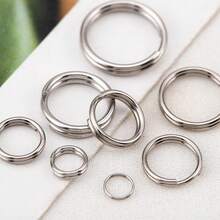 100Pcs 4-12mm Stainless Steel Double Ring Round Keyring Open Loop Connectors, Suitable For Handmade DIY Keychains, Dog Collars, Key Rings, Jewelry Accessories - Double Ring - View 6