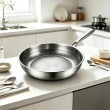 1pc Hammered Texture Wok, Physical Non-Stick Frying Pan, Scratch-Resistant, Even Heat Distribution, Compatible With Induction Cooktop And Gas Stove, Home Kitchen Cooking - View 6