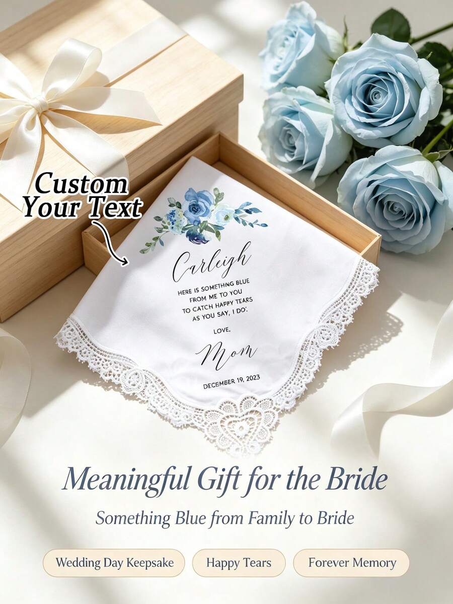 Custom Personalized Wedding Handkerchiefs – Embroidered Text And Tassel Accents; Elegant Lace Accessories For Weddings And Bachelorette Parties