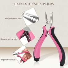 Hair Extension Tools Kit, 100Pcs Silicone Lined Micro Rings, 1pc Pliers, 2Pcs Crochet Hook Loop Tools, 5Pcs Seamless Hair Extension Heat-Insulating Sheets, 4Pcs Metal Hair Clips, Hair Extension Accessories For Hair Extensions - View 5