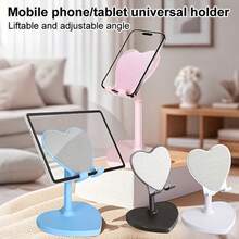 Adjustable Phone Stand With Heart-Shaped Holder, Desktop Adjustable Foldable Telescopic Phone Stand, Flexible And Portable, Perfect For Office And Home Use, Great Gift Choice, Suitable For Selfies, Universal Compatible With Phones And Tablets - Multi-color - View 1