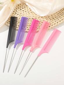 5pcs Portable Hair Combs, Colored Small Tooth Comb, Thick And Sparse Plastic Combs, Hair Accessories Tools ,Hair Styling Tools - 5pcs - View 7