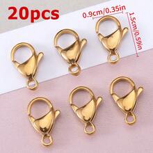 20Pcs Gold 304 Stainless Steel Lobster Clasps, Suitable For Handmade Bracelets, Necklaces And Various Chain Connection DIY Jewelry Making Accessories - Stainless Steel Lobster Clasp - View 10