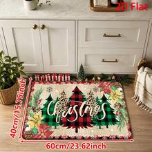 1/2/3pcs Christmas Theme Kitchen Rug, Flannel Kitchen Rug, Comfortable Soft Absorbent Non-Slip Machine Washable With Backing, Suitable For Multiple Scenes: Entryway, Living Room, Bedroom, Kitchen, Dining Room, Bathroom, Laundry Room, Hallway, Christmas Holiday Decoration Home Floor Mat, Multi-Functional Floor Pad - Multicolor - View 16