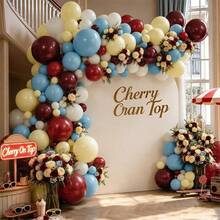 124Pcs Dark Red Burgundy Ruby White Balloons Kit For Birthday Bridal Baby Shower Wedding Prom Anniversary Engagement Party Decor - View 5