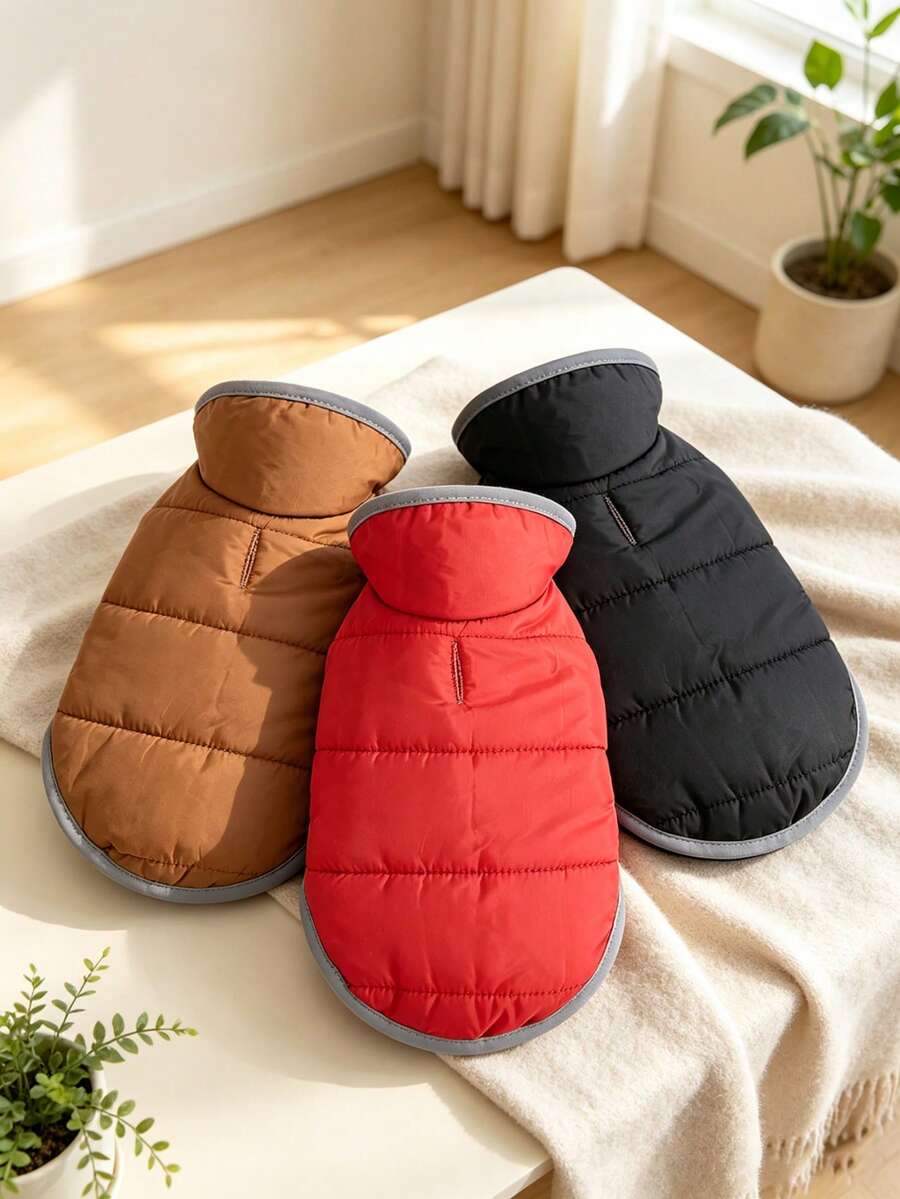 1PC Autumn/Winter Pet Jacket Thick Warm Reversible Dog Clothes Outdoor Windproof Coat For Small Medium Dogs Pets Apparel - Multicolor - View 1