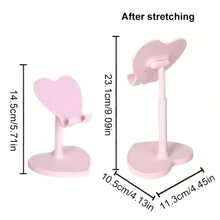 Adjustable Phone Stand With Heart-Shaped Holder, Desktop Adjustable Foldable Telescopic Phone Stand, Flexible And Portable, Perfect For Office And Home Use, Great Gift Choice, Suitable For Selfies, Universal Compatible With Phones And Tablets - Multi-color - View 5