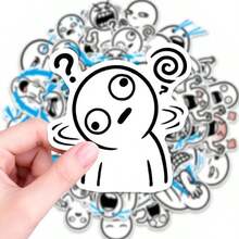 somoving 50 miếng dán sticker biểu tượng cảm xúc nhân vật đơn giản, chống nước và có thể tháo rời, họa tiết độc đáo, phù hợp cho laptop, bình nước, điện thoại di động, ví, sổ dán ảnh, cản xe, ván trượt, xe máy, vali, v.v. - Nhiều màu - Xem 10