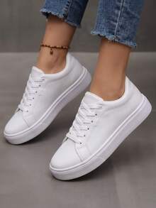 Tenis Feminino Casual Branco Confortavel Blogueira - Branco - Visão 4