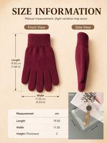 Knitted Cycling Gloves, Comfortable Skin-Friendly Warm Windproof, Reduces Sleeve Air Infiltration, Flexible And Comfortable, Unisex, Suitable For Autumn/Winter Cycling, Commuting And Daily Outdoor Wear - Multicolor - View 10
