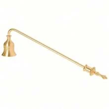 1pc Gold Long Handle Candle Extinguisher, Elegant Bell-Shaped Candle Snuffer, Safely Extinguish Pillar Candles, Jar Candles And Taper Candles, Smokeless And Stain-Free, Quick Extinguishing, Vintage Polished Metal Candle Accessory, Suitable For Home Decor, Dining Table, Wedding Party, Spa - Multicolor - View 1
