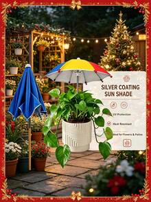 4pcs Potted Plant Sunshade Umbrella Set, Outdoor Plants & Flowers Shade Umbrella, Potted Plant Shade Cover, 1 Mini Umbrella + 3 Watering Devices, UV Protection & Heat Insulation Design, Suitable For Tall And Short Plants Coverage - Multicolor - View 8