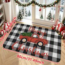1/2/3pcs Christmas Theme Kitchen Rugs, Flannel Kitchen Rugs With Christmas Tree Pattern And Black & White Checkered Background, Comfortable Soft Absorbent Non-Slip Machine Washable With Anti-Slip Backing, Multi-Functional Floor Mat Suitable For Entrance, Living Room, Bedroom, Kitchen, Dining Room, Bathroom, Patio, Hallway, Home And Holiday Decor - Multicolor - View 15