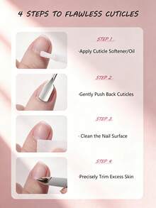 3pcs/1pc Stainless Steel Cuticle Pusher Nail Dead Skin Remover, Professional Manicure Pedicure Tool, Back To School Nail Art, Affordable, Nail Art Tool, Nail Supplies, Essential For Nail Artist, Cuticle Pusher, Gift For Women, Holiday Gift - Silver - View 6