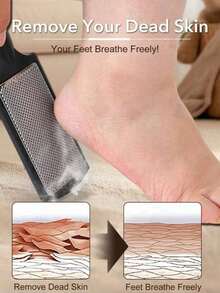 1pc Foot Brush/Foot File/Hard Skin Remover/Callus Remover/Stainless Steel Foot Brush/Foot Care Pedicure Tool - Black - View 4
