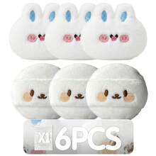 White Velvet Makeup Powder Puff, Round & Rabbit Shaped Mixed Set, Reusable Soft Cosmetic Tool For Setting Powder, Blending & Buffing, Skin‑Friendly, Multi‑Size 2/4/6/8 PCS Professional Makeup Accessory - Multicolor - View 12
