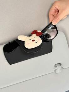 Car-Mounted Glasses Clip Featuring Cute Animals, Multi-Functional Visor Organizer For Sunshade, Tickets And Name Card,Car Interior Sun Visor Accessories - Multicolor - View 2