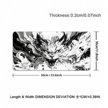 Gaming Mouse Pad XL Extended Anime Mouse Pad, Large Cute Kawaii Big Computer Mouse Mat Desk Pad With Non-Slip Rubber Base And Stitched Edge For Home Office -Black White Cat - View 14