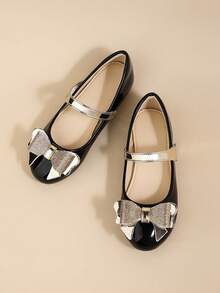 Elegant And Cute Mary Jane Flat Shoes For Girls, Suitable For Mid-Child And Older Children To Pair With Dresses For Indoor Parties And Banquets In Autumn And Winter - Black - View 5