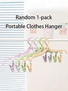 1/2pcs Multi-Functional Folding Drying Rack, For Drying Socks, Underwear, Towels, Windproof Folding Clothes Hanger, Compact And Convenient - Random Color Sent - View 4