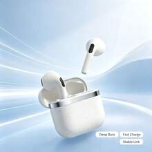 True Wireless Bluetooth Earbuds With Built-In Active Noise Cancellation, High-Fidelity Stereo Sound Performance, Wireless Charging Case Included, Waterproof In-Ear Design, Suitable For Travel, Fitness, Gym And Daily Wear - White - View 1