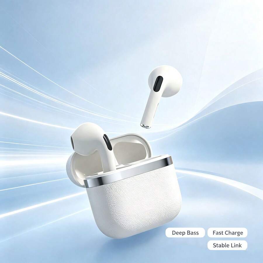 True Wireless Bluetooth Earbuds With Built-In Active Noise Cancellation, High-Fidelity Stereo Sound Performance, Wireless Charging Case Included, Waterproof In-Ear Design, Suitable For Travel, Fitness, Gym And Daily Wear - White - View 1