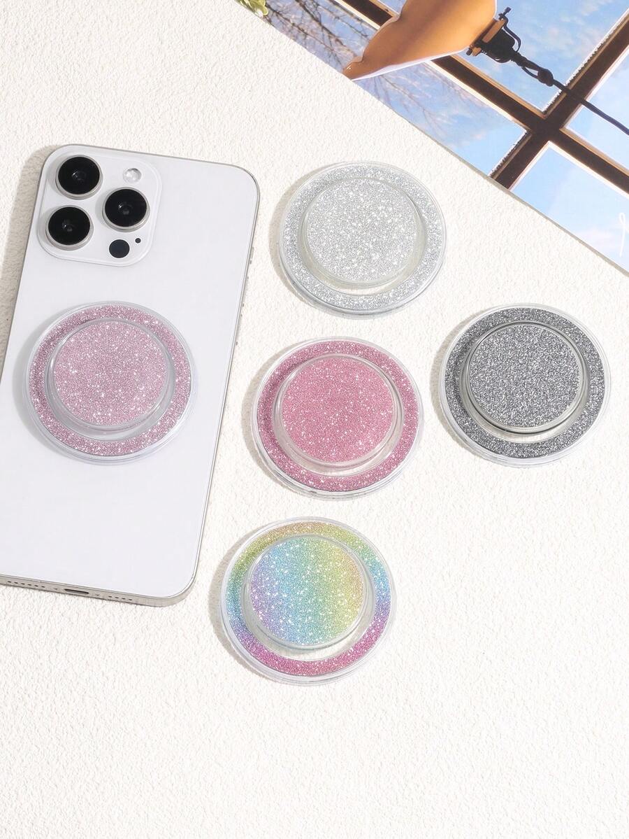 Glitter Magnetic Phone Grip For MagSafe, Sparkle Bling Phone Holder, Collapsible Rotatable Magnetic Phone Socket, Cute Glitter Phone Stand GripTok Compatible With Iphone MagSafe Compatible Smartphones - Multicolor - View 1