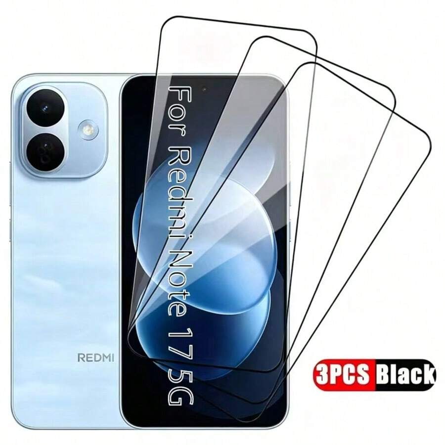 3pcs Tempered Glass Screen Protector For Redmi Note 15 /Note 15 Pro /15 Pro+ /Note 15 4G/5G /Note 14 Pro+ /Note 14 Pro 4G/5G, 3D 9H High Definition Curved Screen Protector, Anti-Scratch, Anti-Fall, Supports Fingerprint Unlock - Clear - View 1