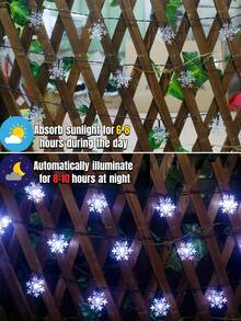 5M/7M/12M Solar Snowflake String Lights, Outdoor Waterproof Light String, 8 Lighting Modes,20/50/100 LED Fairy Light String,Gardens,Courtyards,Gatherings,Parties,Weddings,Christmas Trees,Houses,Balconies,Pavilions,Christmas Decorations,Seasonal Decor - Solar Christmas Snowflake Light - View 13