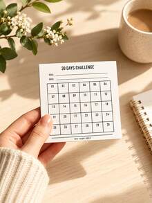 50 Sheets Minimalist 30-Day Challenge Habit Tracker Notebook, Undated Grid Goal Tracking Log, Daily Task Checklist Memo Pad, Planner Scrapbook Inner Pages, Student Campus Office Goal Planning Stationery - 30-day Fitness Plan - View 4