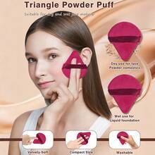 56Pcs Wine Red All In One Makeup Tools Set , 32Pcs Makeup Brushes , Bow Hairband , Wrist Bands , Silicone Cleaning Bowl , Triangle Powder Puffs , Makeup Sponges , Mini Makeup Sponges , Finger Powder Puffs , Practical Daily Full‑Face Makeup Kit - Multicolor - View 9