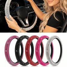 1-Piece Rhinestone Car Steering Wheel Cover, Shiny Diamond Steering Wheel Cover, No Inner Ring, Women's Car Interior Accessories - Steering Wheel Cover - View 2