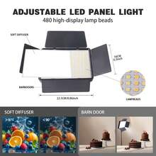 UEGOGO 25.4cm Dimmable LED Panel Light (Includes Tripod & USB Power) - USB-Powered Video Fill Light, Ideal For Photography And Videography; Features An Adjustable Stand And External Tablet Clip, Compatible With Home Studio Lighting Needs - Perfect For Livestreaming, Makeup Touch-Ups, And Tutorials - A Great Holiday Gift - Black - View 6