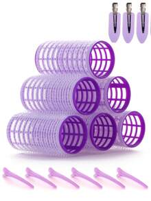 Self-Grip Rollers Kit With 16Rollers And 12Clips, Salon Quality Curlers For Diy Hairstyling, Heatless Rollers - Multicolor - View 15