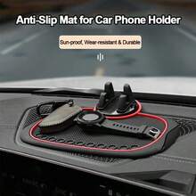 1pc Car Phone Holder Multi-Function Phone Mount Navigation Dashboard Center Console Fixed New 360° Rotating Red/Blue/White Edge Multiple Colors Available - A - View 1